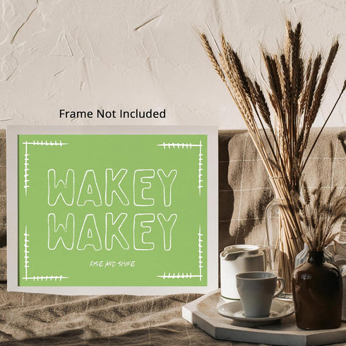 Posterizer 1 pcs-Wakey Wakey Rise & Shine Funny Bedroom Print 2-Quotes and Poems-GIft for Men Women Teens-Living Room Bedroom Decor- unframed wall...